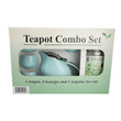 Load image into Gallery viewer, Tea Pot Set (Blue) with Organic Japanese Matcha Genmaicha Tea Bundle