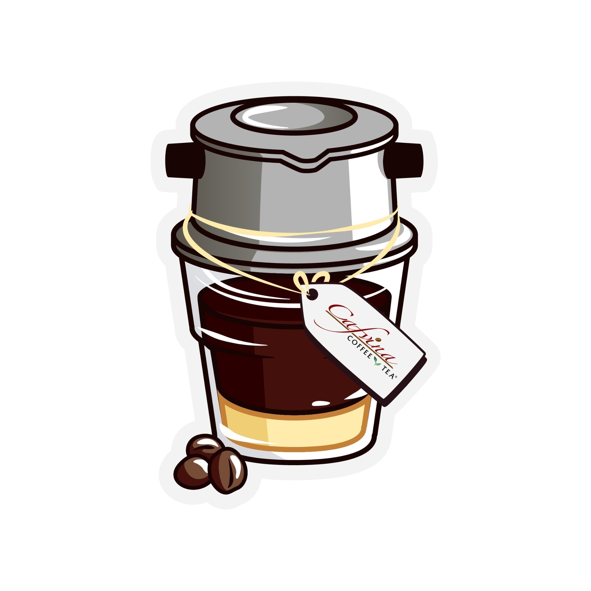 Cafvina Vietnamese Iced Coffee Sticker (Cafe Sua Da Sticker) Quoc